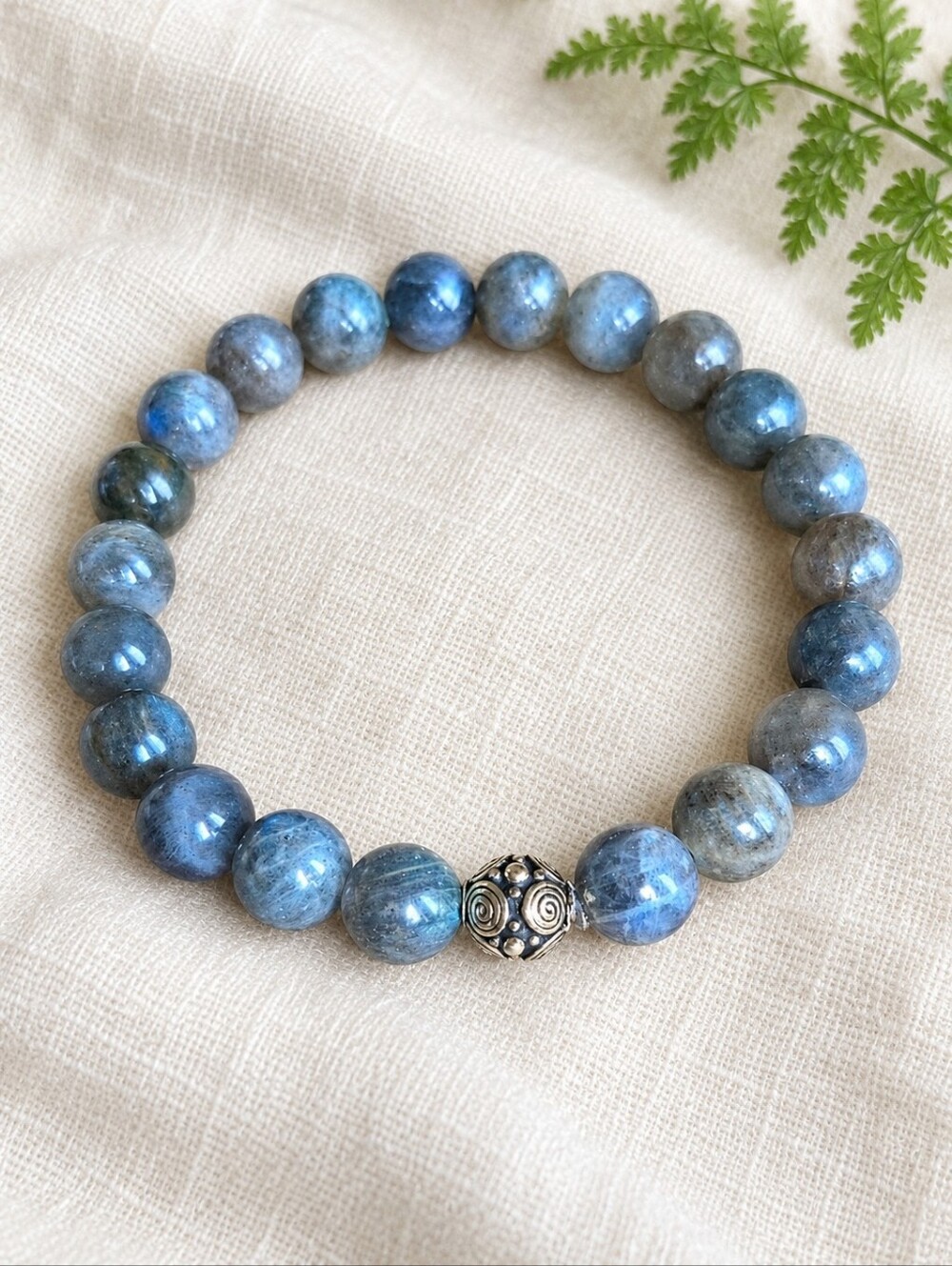 Labradorite Beaded Stretch Bracelet | Handmade